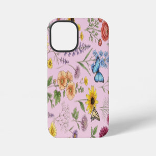 Vintage Botanical Wildflower & Butterfly Pattern iPhone 12 Mini Case