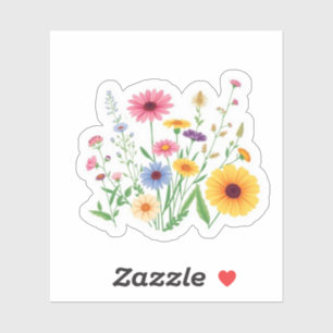 Vintage Botanical Wildflower Garden Vinyl