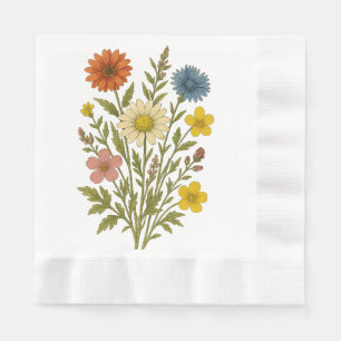 Vintage Botanical Wildflower napkins