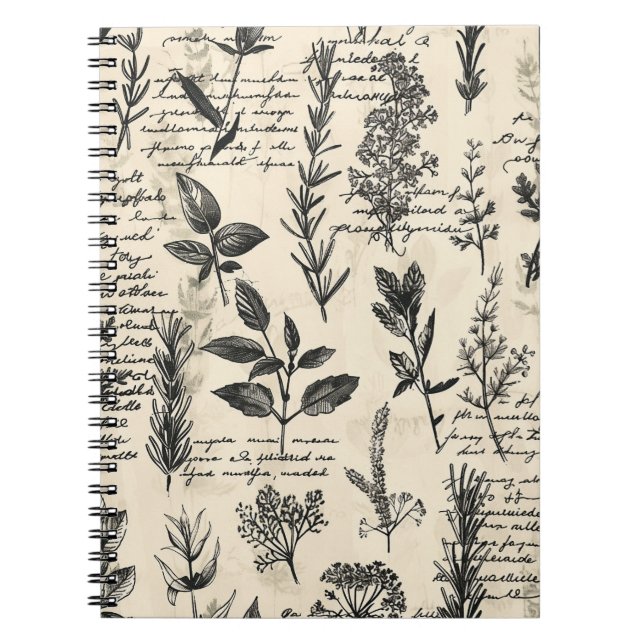 Vintage Botanical Writers  Notebook (Front)