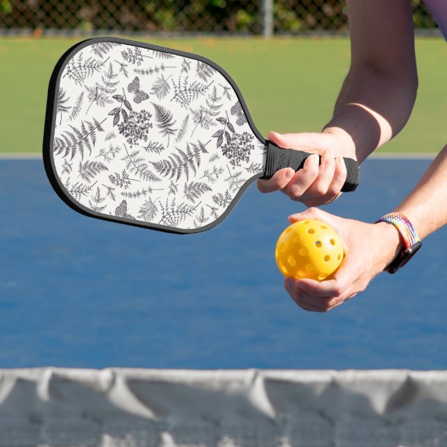 Vintage Botany & Butterfly Pattern Pickleball Paddle (Insitu)