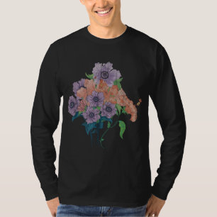 Vintage Botany Garden Flower Blossoms Wildflower B T-Shirt