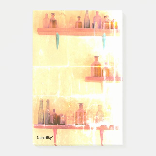 Vintage Bottles "Shabby Chic" Post it notes (Front)