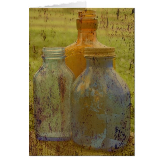 Vintage Bottles With Purple Grunge Texture (Front)