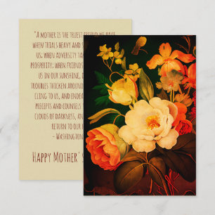 VINTAGE BOUQUET OF FLOWERS DESIGN THANK YOU CARD