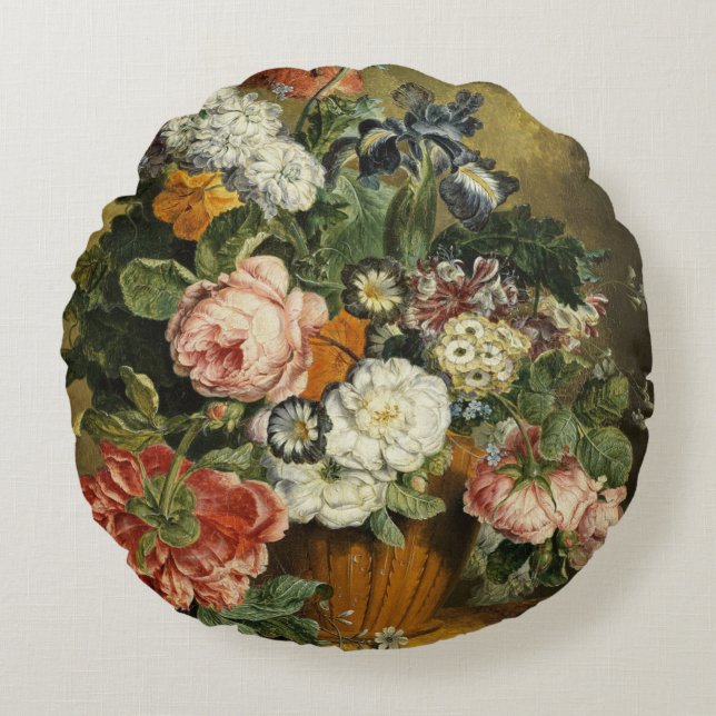 Vintage Bouquet of Flowers  Round Cushion (Front)
