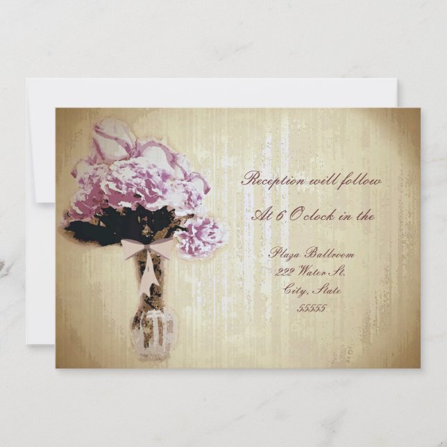 Vintage Bouquet Reception Invitation (Front)