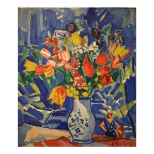 Vintage Bouquet with Figures in the Background Photo Print