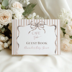Vintage Bow Cafe Bebe Coffee Baby Shower Guest Book