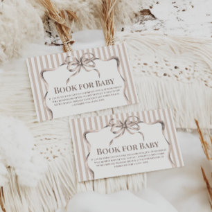 Vintage Bow Cafe Bebe Coffee Book for Baby Shower Enclosure Card