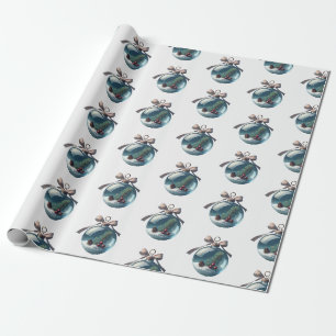 Vintage Bow & Ornament Christmas Gift Wrap