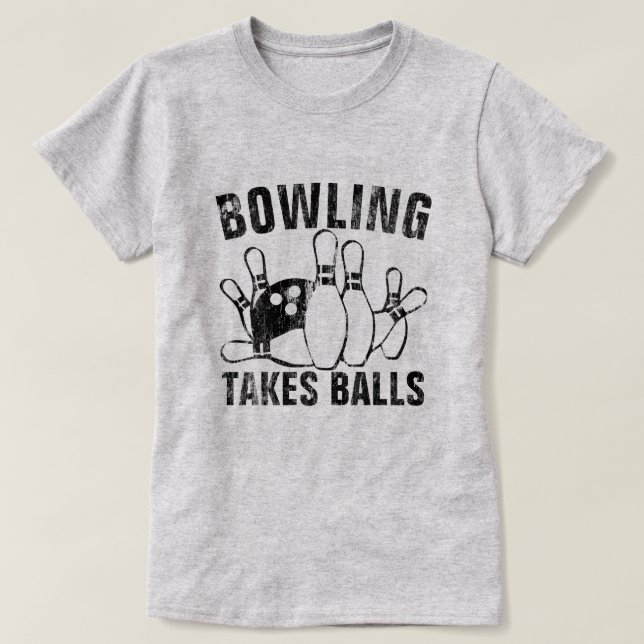 Vintage Bowling Balls T-Shirt (Design Front)
