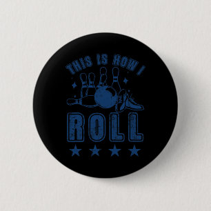 Vintage Bowling Bowler 6 Cm Round Badge