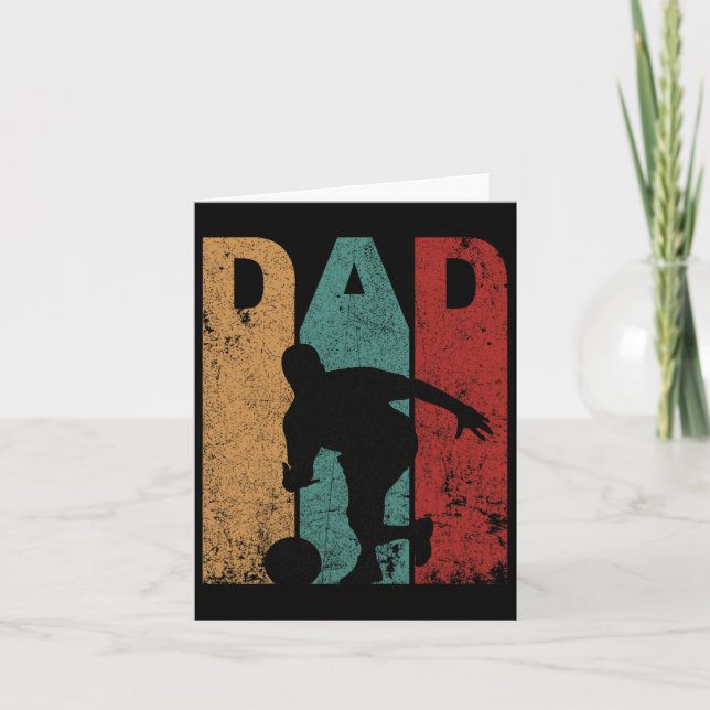 Vintage Bowling Dad Fathers Day Bowling Father  Card (Front)