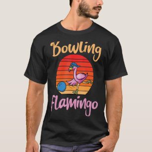 Vintage Bowling Flamingo Shorebirds Animal T-Shirt