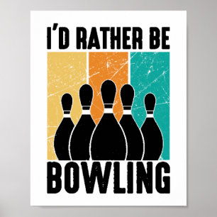 Vintage Bowling Pins Graphic Poster