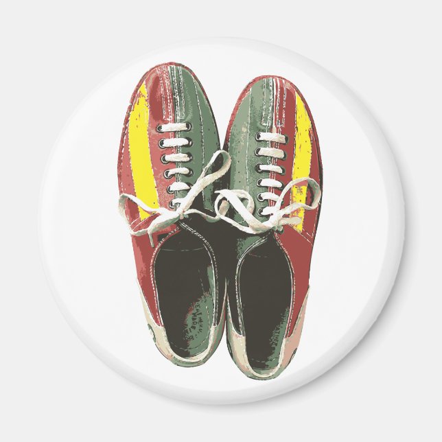 Vintage Bowling Shoes Retro Bowling Shoe Magnet (Front)