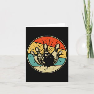 Vintage Bowling Strikes Retro Lovers Ll Art Bowler Card