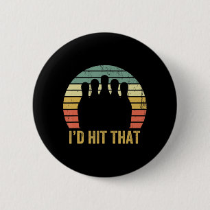 Vintage Bowling Team Fun Retro Bowler Sport Bowl 6 Cm Round Badge