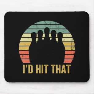 Vintage Bowling Team Fun Retro Bowler Sport Bowl  Mouse Pad