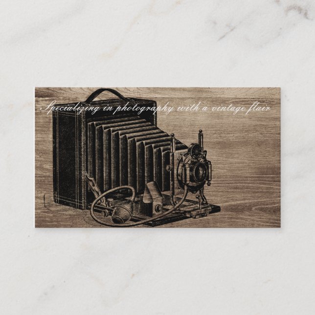 Vintage Box Camera Photographer Business Card (Front)