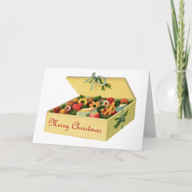 Vintage Box of Christmas Cookies Notecard (Front)