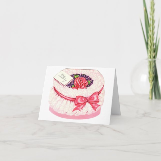 Vintage Boxed Corsage Birthday Card (Front)