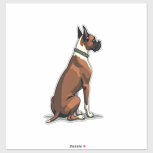 Vintage Boxer Dog From Behind Illustration Brown W