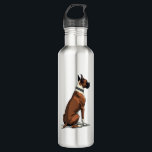 Vintage Boxer Dog From Behind Illustration Brown W 710 Ml Water Bottle<br><div class="desc">Vintage Boxer Dog From Behind Illustration Brown White Pet Lover Design 2</div>