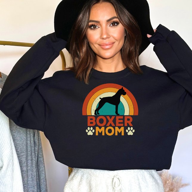 Vintage Boxer Dog Mum Sunset  Sweatshirt (Creator Uploaded)