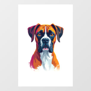 Vintage Boxer Dog Portrait Color Splash Pop Art Il