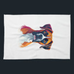 Vintage Boxer Dog Portrait Color Splash Pop Art Il Tea Towel<br><div class="desc">Vintage Boxer Dog Portrait Color Splash Pop Art Illustration 2</div>