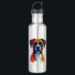 Vintage Boxer Dog Portrait Colour Splash Pop Art I 710 Ml Water Bottle<br><div class="desc">Vintage Boxer Dog Portrait Colour Splash Pop Art Illustration 2</div>