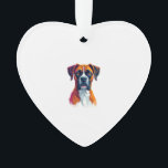 Vintage Boxer Dog Portrait Colour Splash Pop Art I Ornament<br><div class="desc">Vintage Boxer Dog Portrait Colour Splash Pop Art Illustration 2</div>