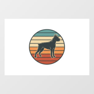 Vintage Boxer Dog Sunset Engraving Vector Design_1