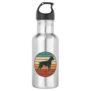 Vintage Boxer Dog Sunset Engraving Vector Design_1 532 Ml Water Bottle