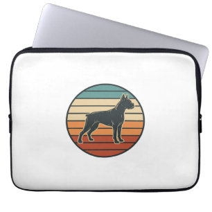Vintage Boxer Dog Sunset Engraving Vector Design_1 Laptop Sleeve