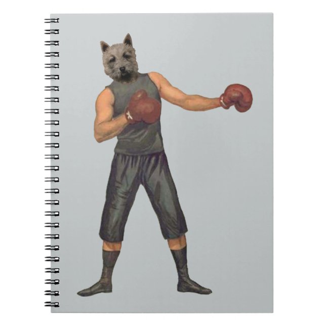 Vintage Boxer Westie Spiral Notebook (Front)