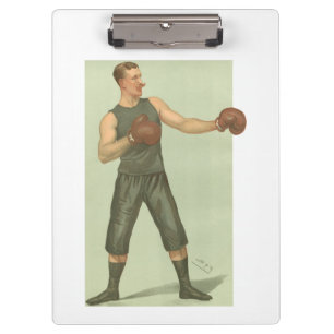 Vintage Boxer with Long Green Trunks Clipboard