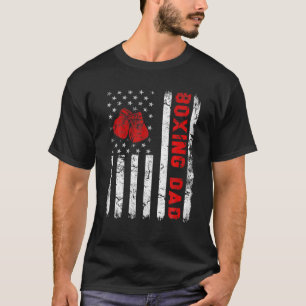 Vintage Boxing Dad USA Flag Retro Fathers Day Dadd T-Shirt