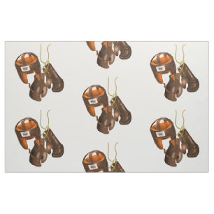 Vintage Boxing Gloves and Helmet Fabric