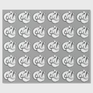 VINTAGE BOXING GLOVES (GREY) Wrapping Paper
