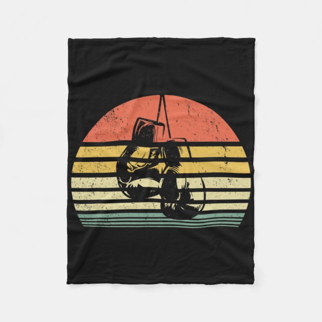 Vintage Boxing Gloves Training Boxer  Fleece Blanket (Front)