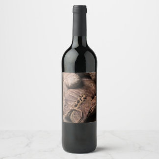 Vintage Boxing Gloves Wine Label