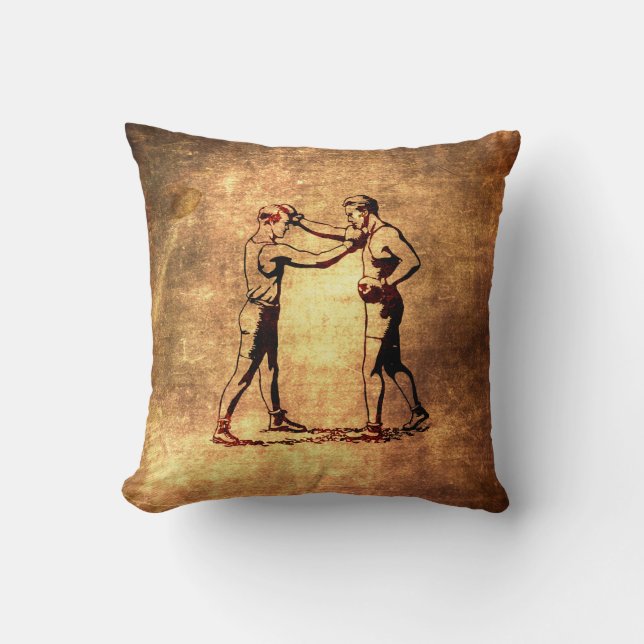 Vintage boxing men cushion (Front)