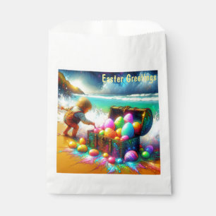 VINTAGE Boy Egg Treasure Chest Beach ~ Favor Bags