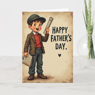 Vintage Boy Fathers Day Card