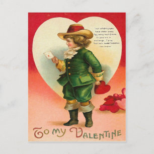 Vintage Boy with Heart Postcard