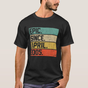 Vintage Boys Girls 17Th Birthday Epic Since April T-Shirt