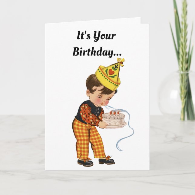 Vintage Boy's Happy Birthday Card (Front)